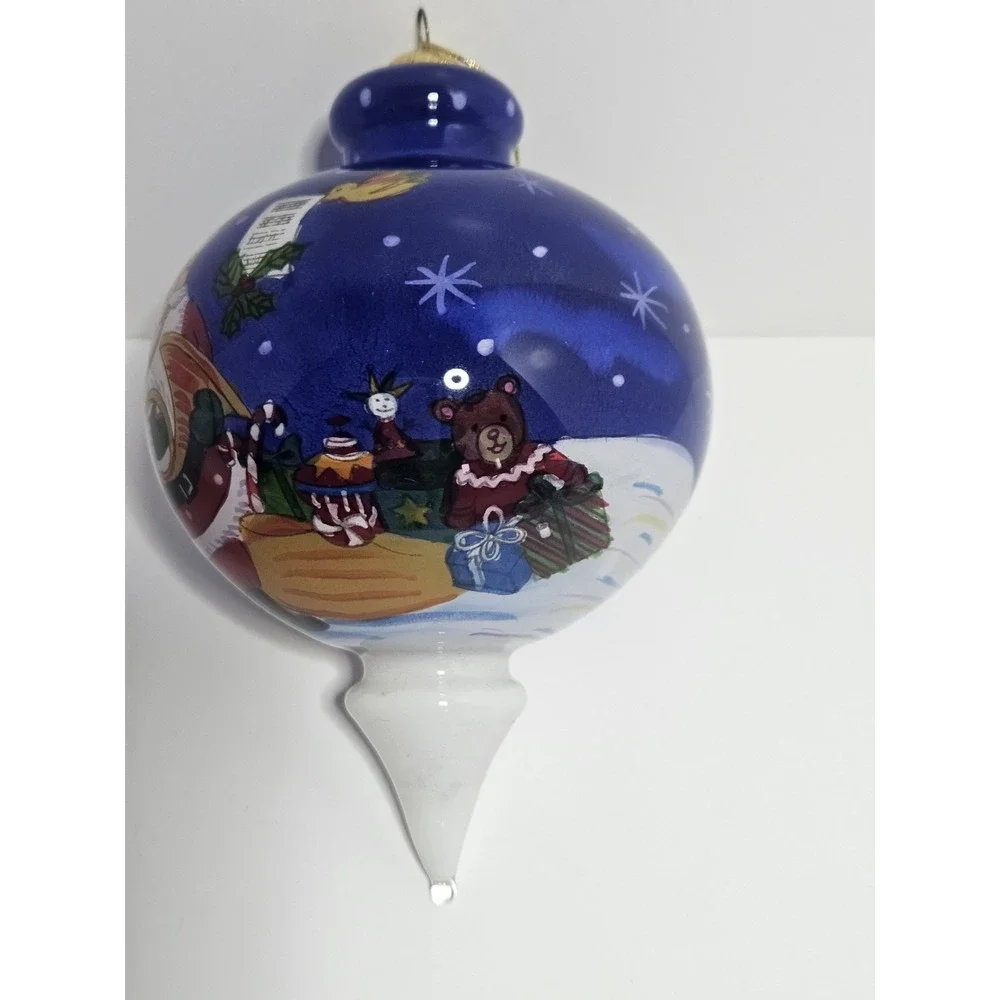 Pier 1 Li Bien 2012 Santa Claus Reverse Hand Painted Inside Glass Top Ornament